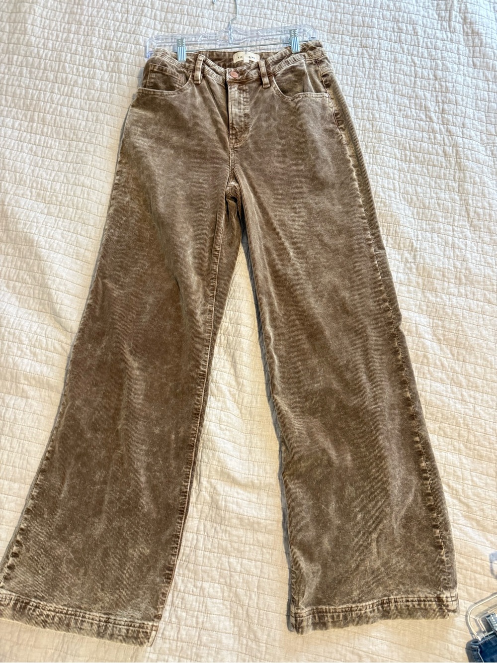 Washed Brown Wide-Leg High-Rise Jeans